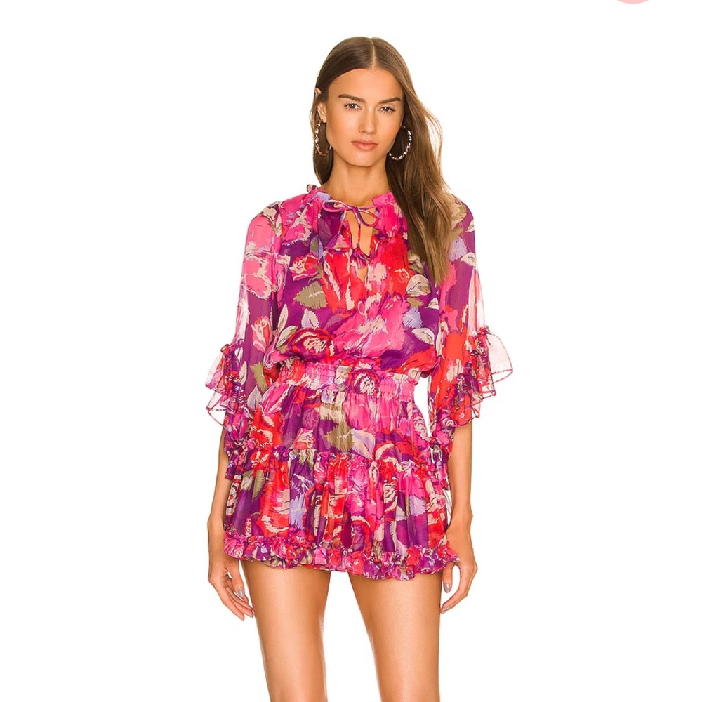 MISA Los Angeles , Ximena Dress in Lilac Coming Up Roses
Size -small